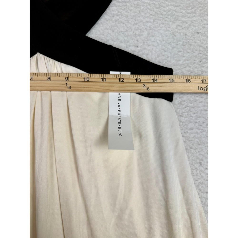 Diane Von Furstenberg Dress Womens 4 Cream Brown Halter Event Wedding - Picture 6 of 6
